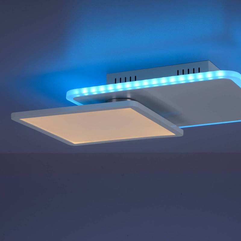 LED-Deckenlampe Arenda eckig, RGB/CCT, schwenkbar von JUST LIGHT.