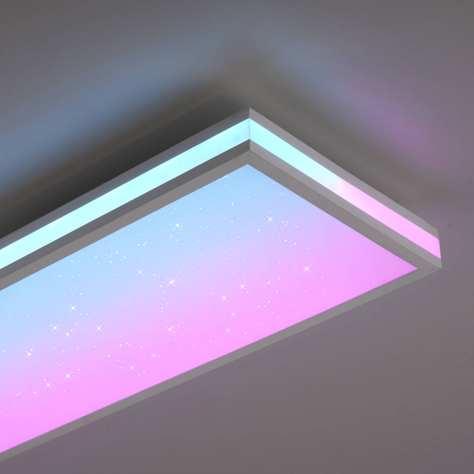 LED-Deckenlampe Mario, CCT, RGB, 100x25cm, weiß LED-Deckenlampe Mario, CCT, RGB, 100x25cm, weiß von JUST LIGHT.