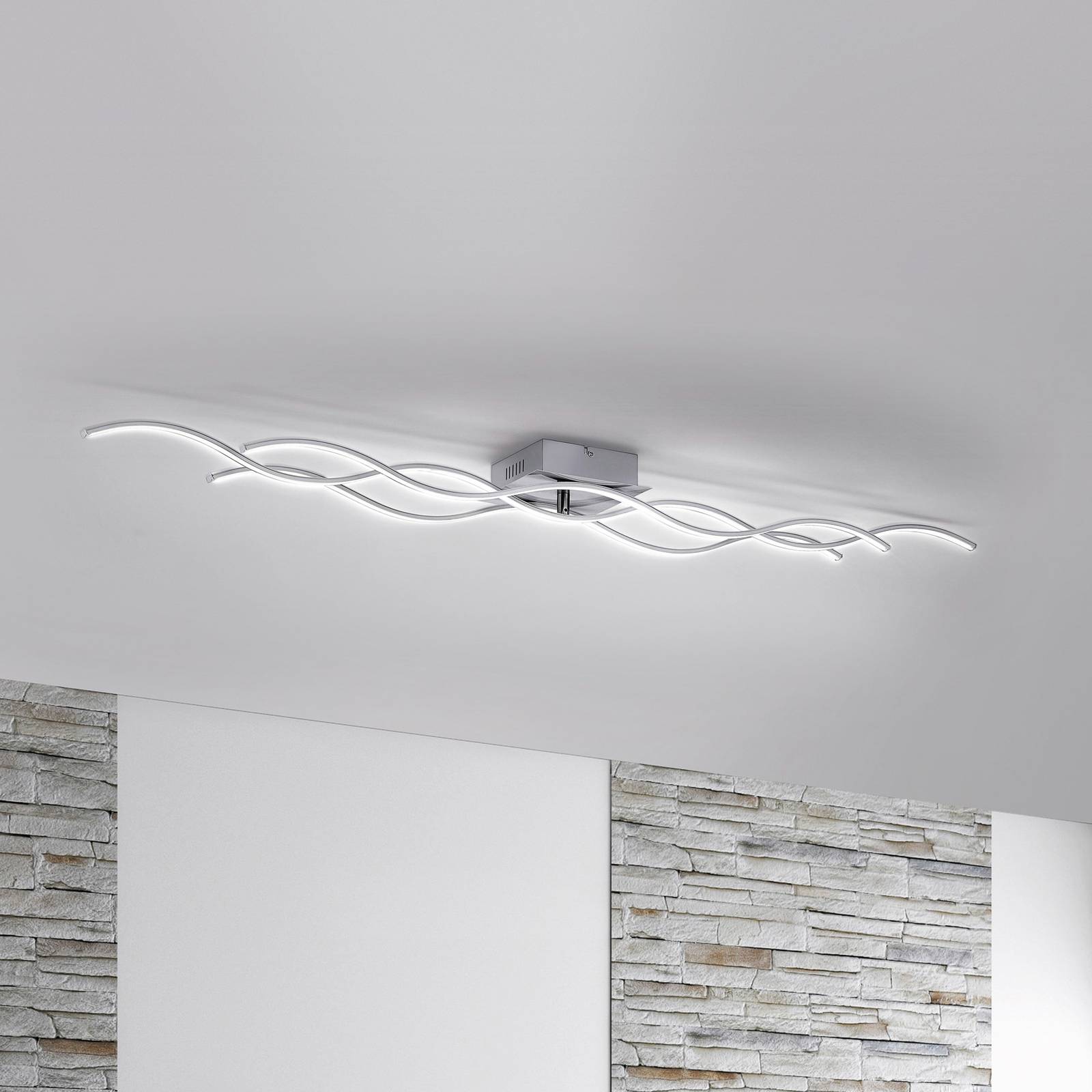 LED-Deckenlampe Wave 3.000K 139,5x16cm stahl LED-Deckenlampe Wave 3.000K 139,5x16cm stahl von JUST LIGHT.