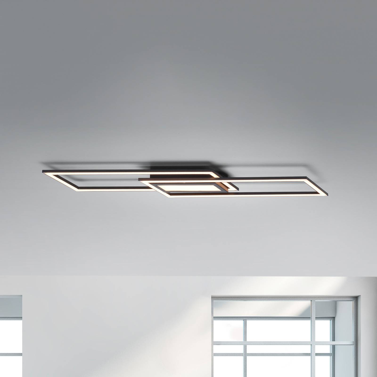 LED-Deckenleuchte Asmin, CCT, schwarz, 100x17,9cm LED-Deckenleuchte Asmin, CCT, schwarz, 100x17,9cm von JUST LIGHT.