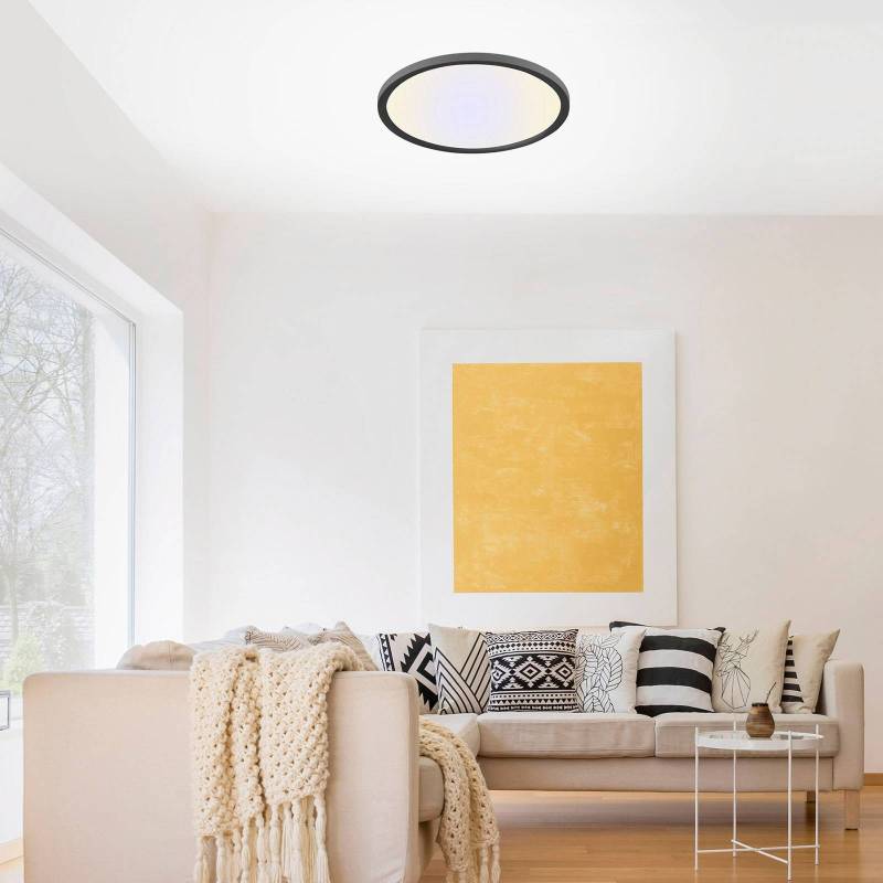 LED-Deckenleuchte Flat CCT, Ø 40 cm, schwarz von JUST LIGHT.
