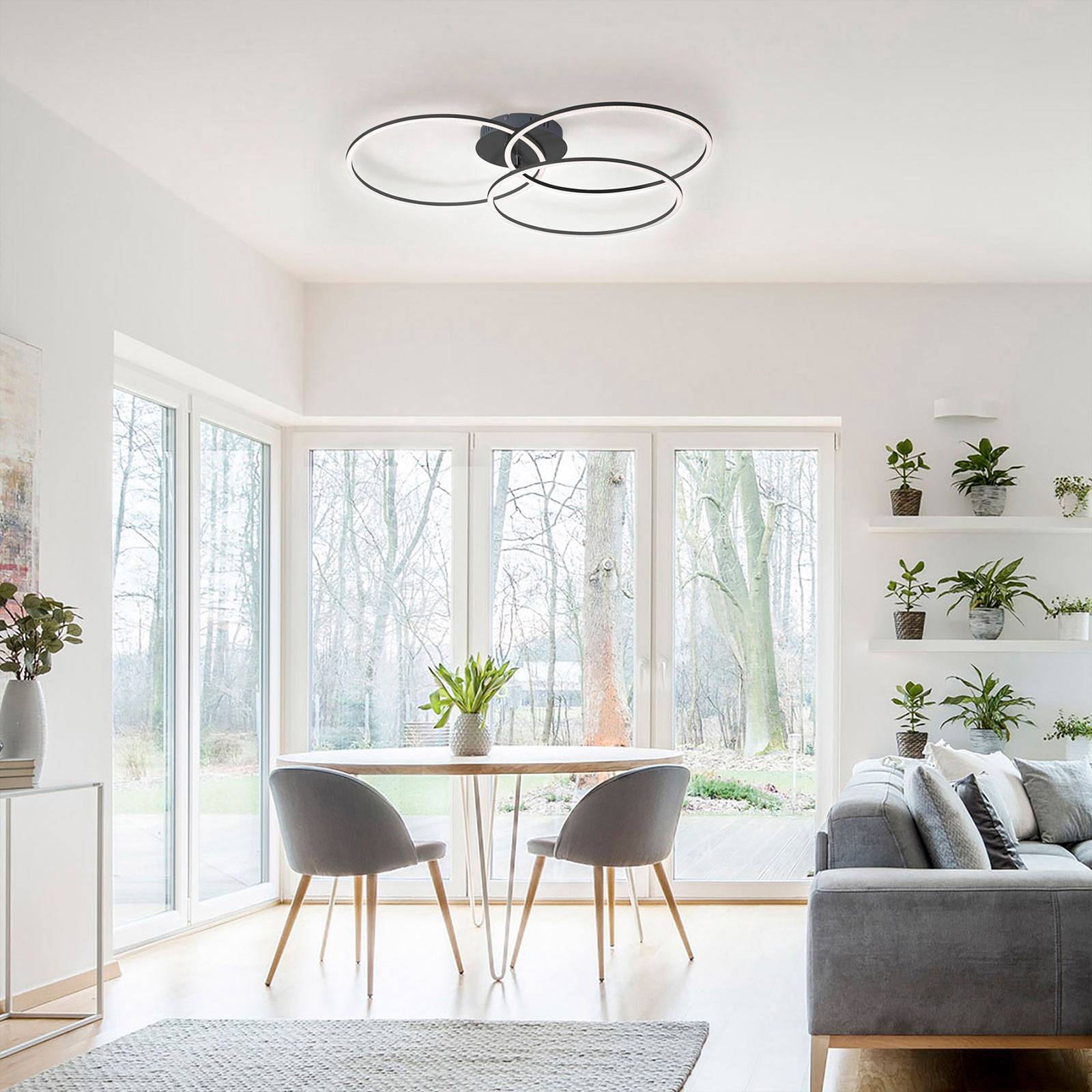 LED-Deckenleuchte Ivanka, drei Ringe, schwarz LED-Deckenleuchte Ivanka, drei Ringe, schwarz von JUST LIGHT.