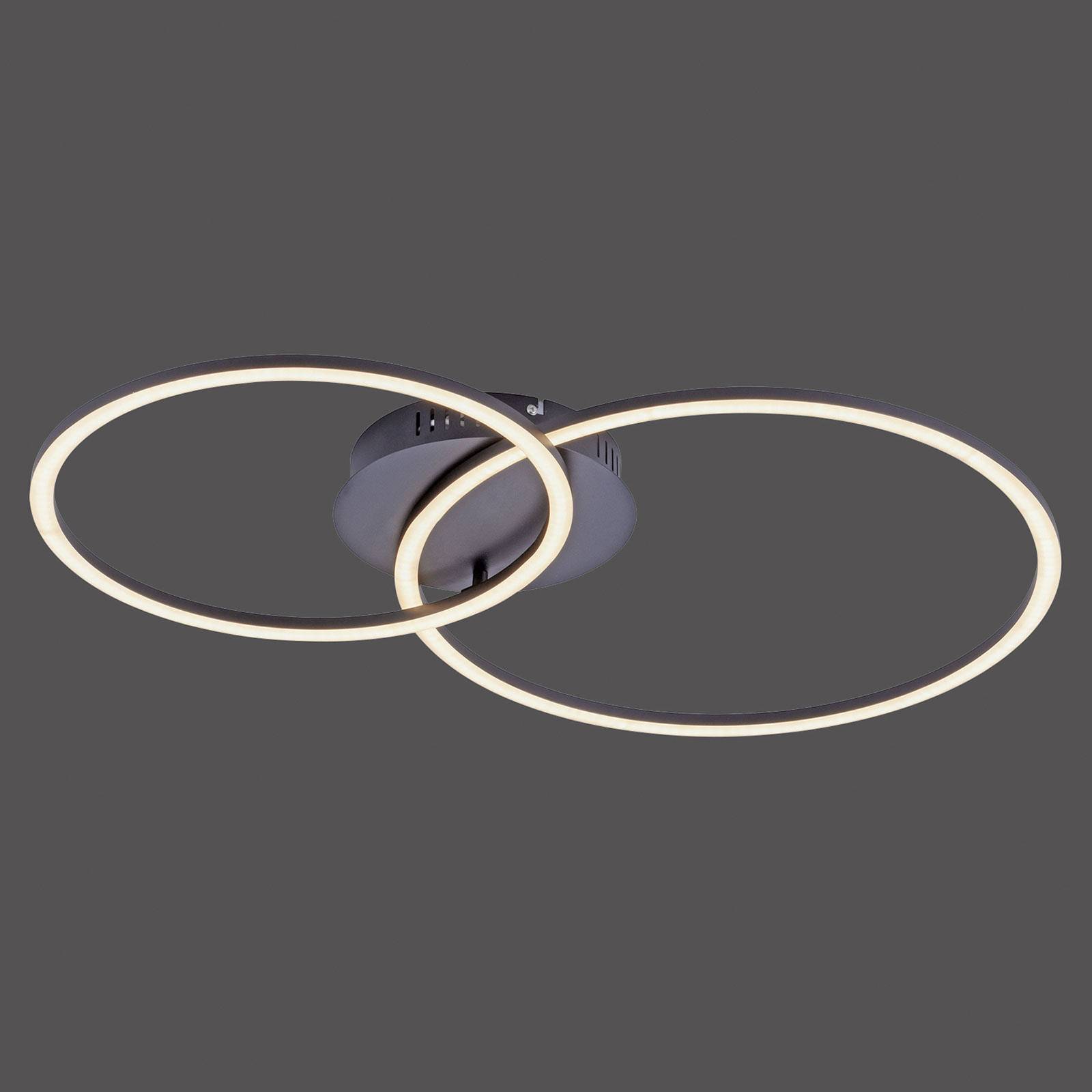 LED-Deckenleuchte Ivanka, zwei Ringe, schwarz LED-Deckenleuchte Ivanka, zwei Ringe, schwarz von JUST LIGHT.