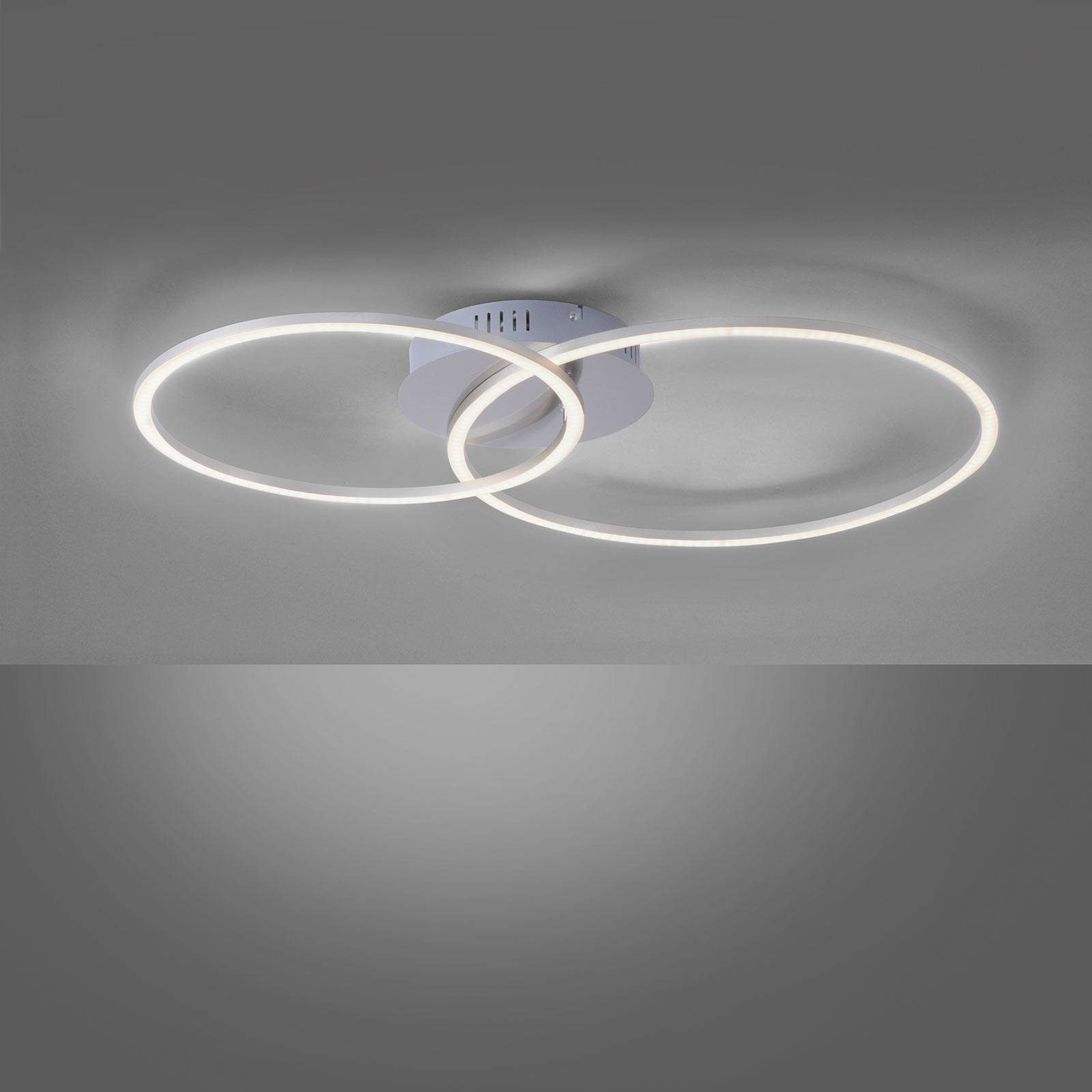 LED-Deckenleuchte Ivanka, zwei Ringe, stahl von JUST LIGHT.