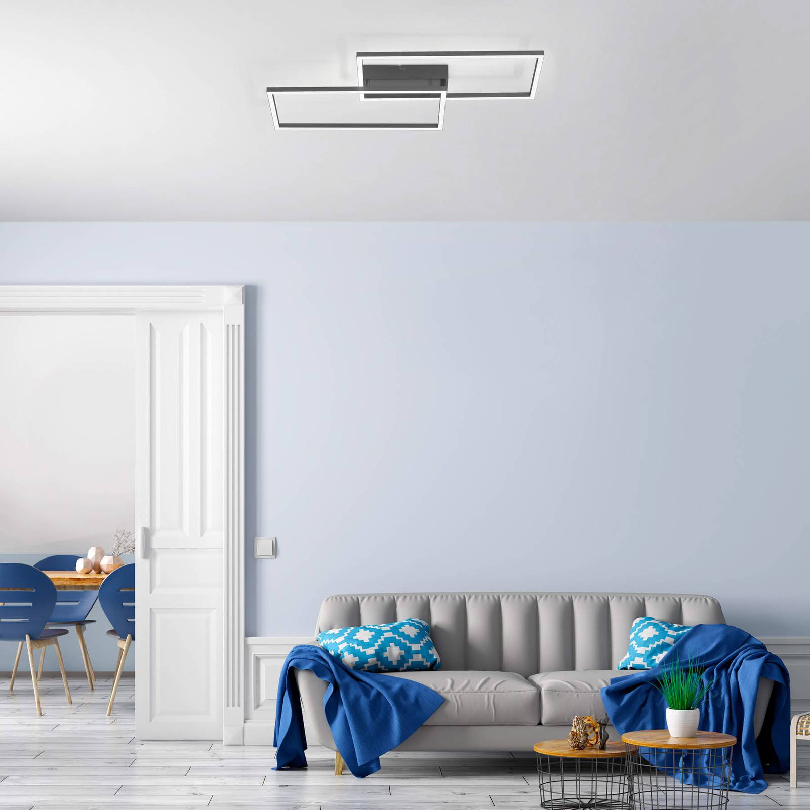 LED-Deckenleuchte Iven, dim, schwarz, 60,5x32,5cm LED-Deckenleuchte Iven, dim, schwarz, 60,5x32,5cm von JUST LIGHT.