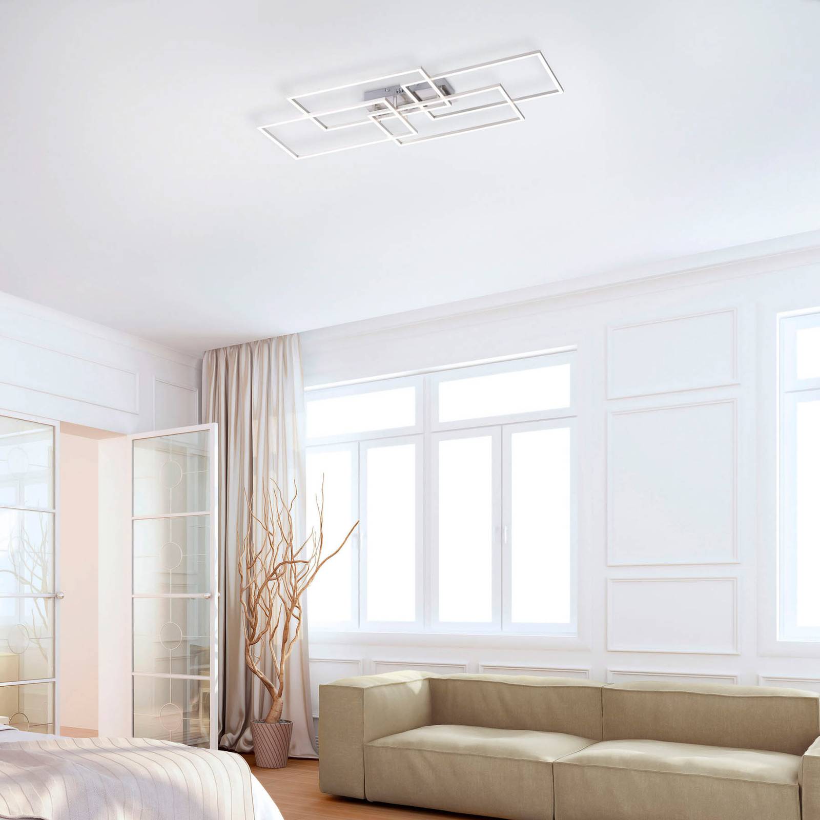 LED-Deckenleuchte Iven, dim, stahl, 95x51,5cm LED-Deckenleuchte Iven, dim, stahl, 95x51,5cm von JUST LIGHT.