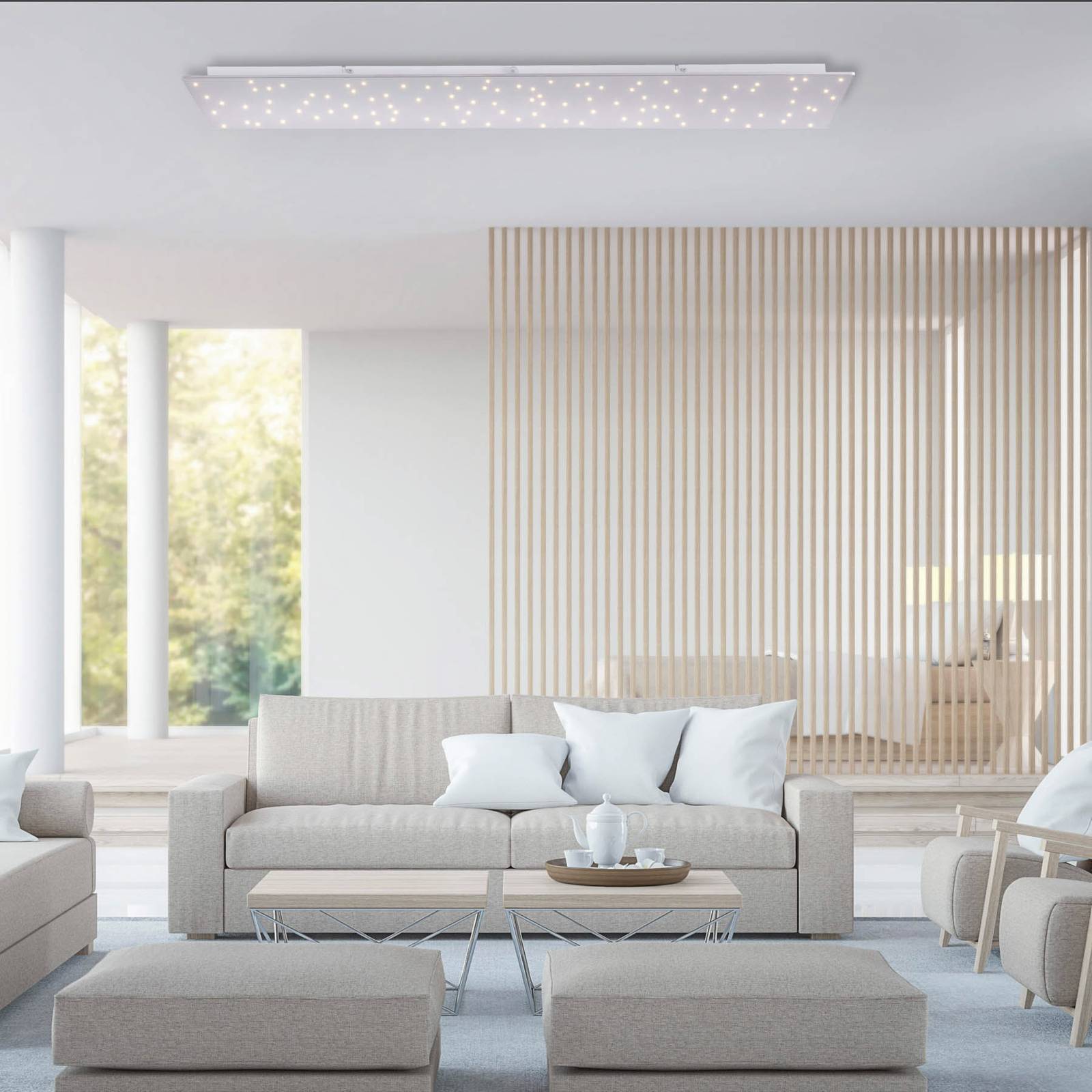 LED-Deckenleuchte Sparkle CCT dim stahl 100x45cm LED-Deckenleuchte Sparkle CCT dim stahl 100x45cm von JUST LIGHT.