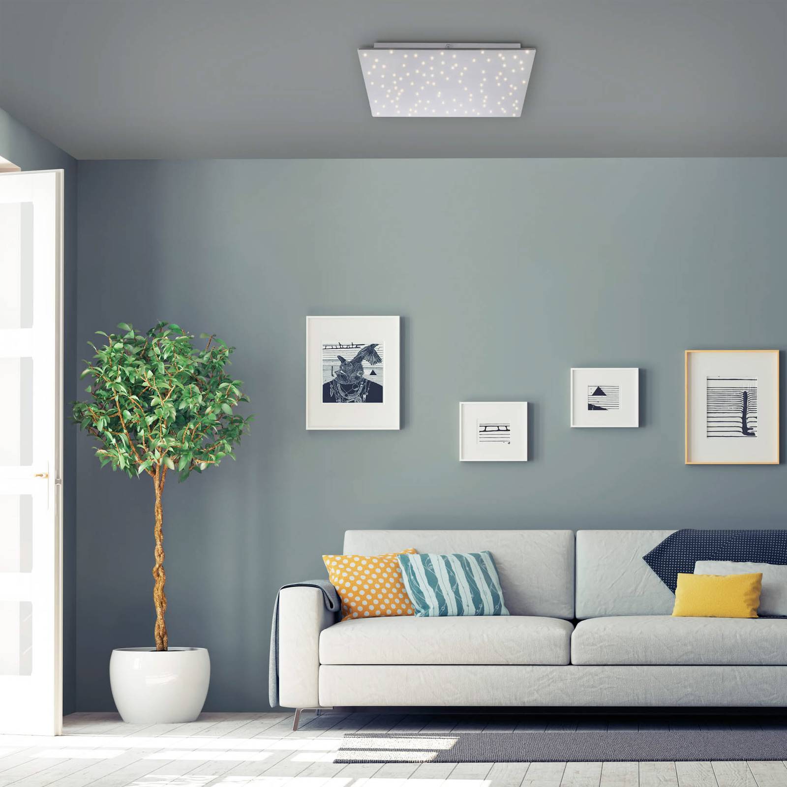 LED-Deckenleuchte Sparkle CCT dim stahl 45x45cm LED-Deckenleuchte Sparkle CCT dim stahl 45x45cm von JUST LIGHT.