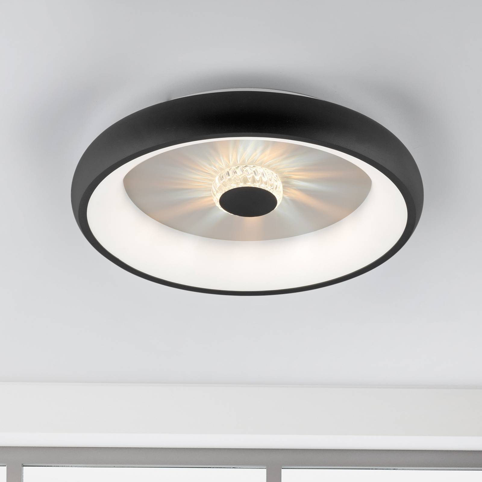 LED-Deckenleuchte Vertigo, CCT, Ø 46,5 cm, schwarz LED-Deckenleuchte Vertigo, CCT, Ø 46,5 cm, schwarz von JUST LIGHT.