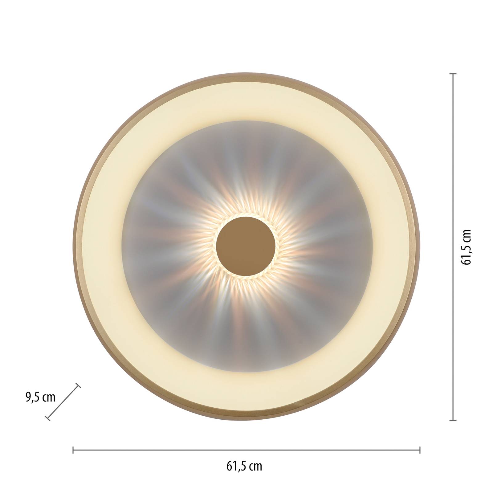 LED-Deckenleuchte Vertigo, CCT, Ø 61,5 cm, messing von JUST LIGHT.