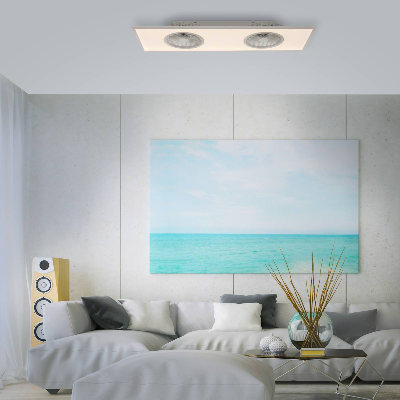 LED-Deckenventilator Flat-Air, CCT, weiß, 120x40cm von JUST LIGHT.