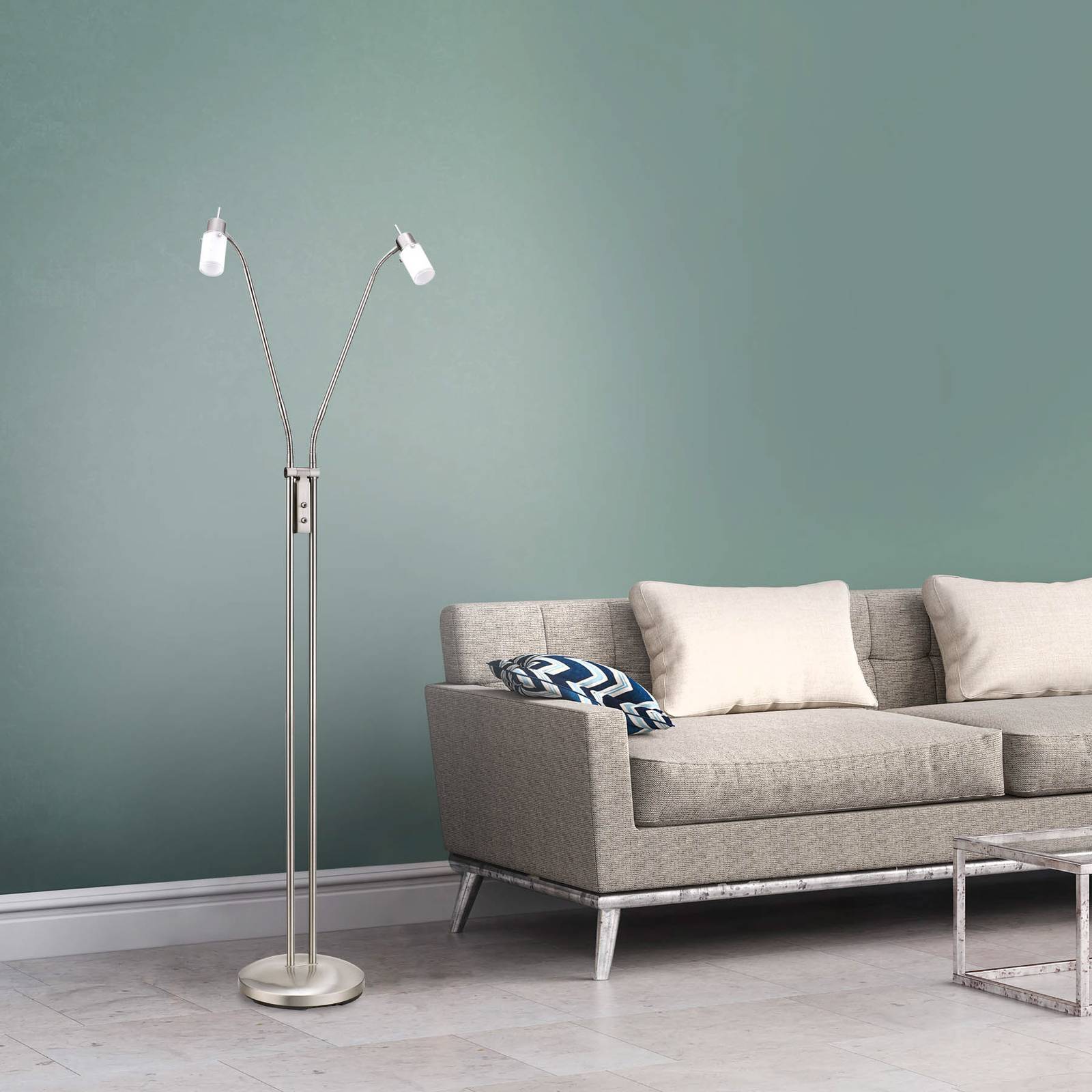 LED-Stehleuchte Max, 2-flg. LED-Stehleuchte Max, 2-flg. von JUST LIGHT.