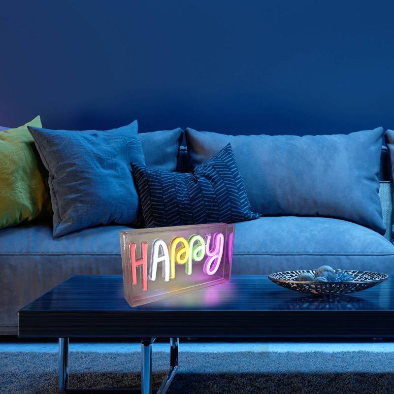 LED-Tischleuchte Neon Happy, USB von JUST LIGHT.