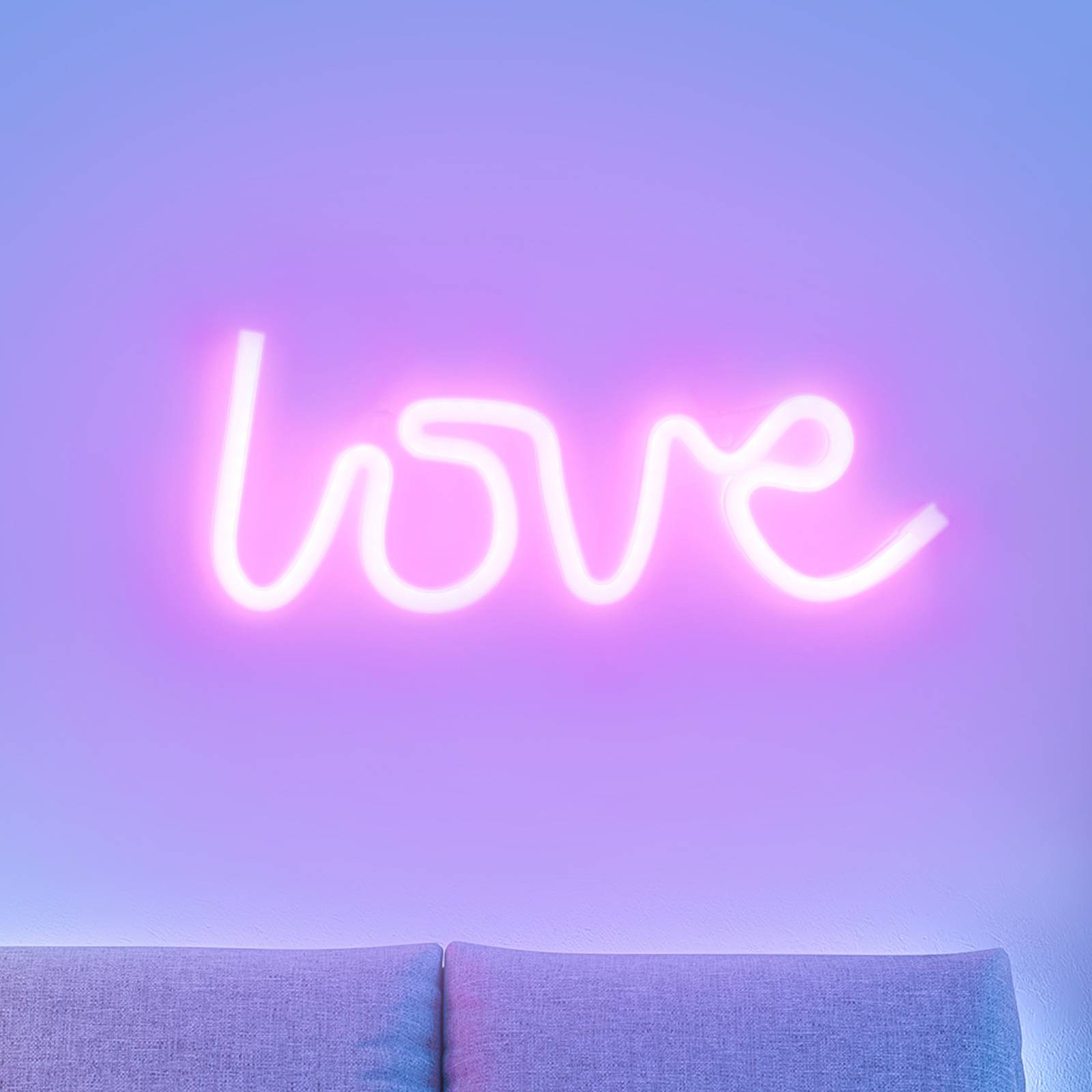 LED-Wandleuchte Neon Love, USB von JUST LIGHT.