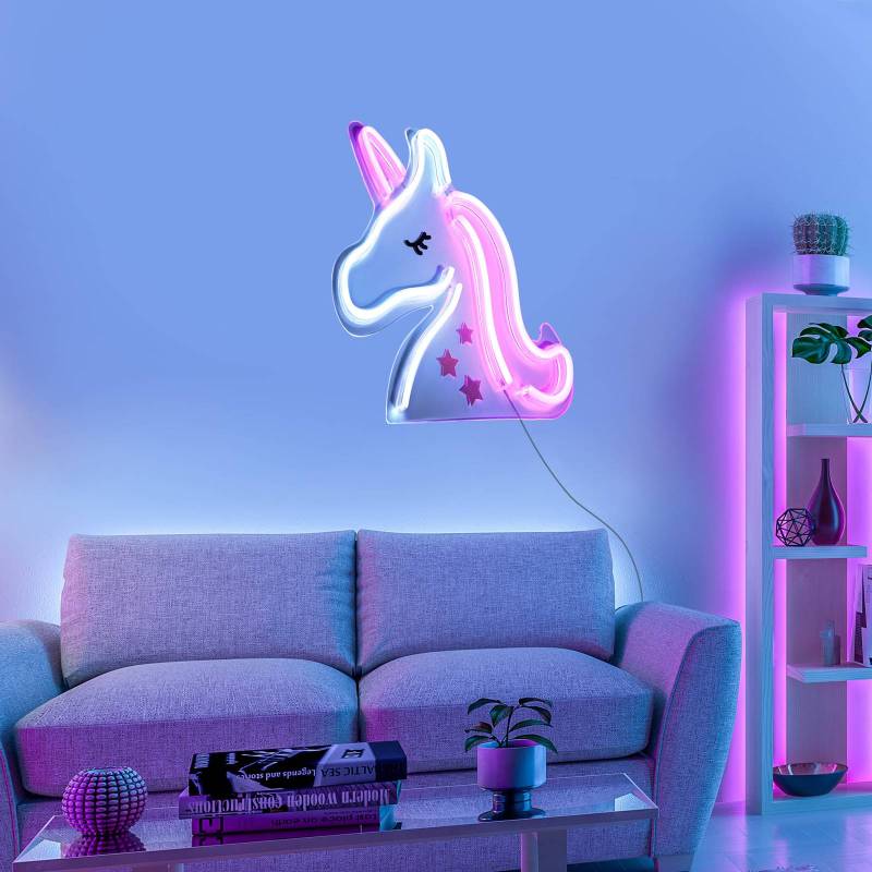 LED-Wandleuchte Neon Unicorn, USB von JUST LIGHT.