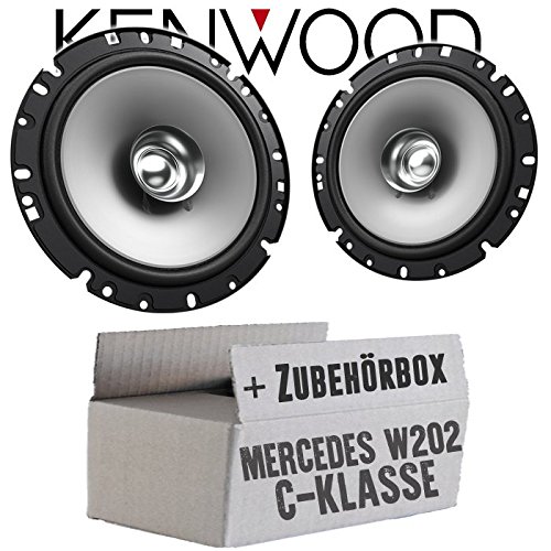Einbauset Lautsprecher Boxen Kenwood KFC-S1756-16,5cm Koax Auto Einbauzubehör - passend für Mercedes C-Klasse W202 Ablage von JUST SOUND best choice for caraudio