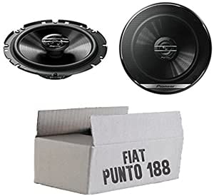 FIAT Punto 2 188 Front - Lautsprecher Boxen Pioneer TS-G1720F - 16,5cm 2-Wege Koax Koaxiallautsprecher Auto Einbausatz - Einbauset von JUST SOUND best choice for caraudio