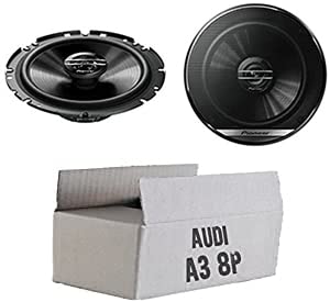 Lautsprecher Boxen Pioneer TS-G1720F - 16,5cm 2-Wege Koax Koaxiallautsprecher Auto Einbausatz - Einbauset passend für Audi A3 8P - justSOUND von JUST SOUND best choice for caraudio