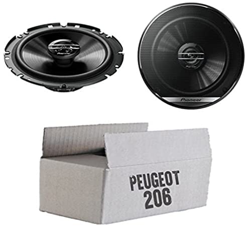 Lautsprecher Boxen Pioneer TS-G1720F - 16,5cm 2-Wege Koax Koaxiallautsprecher Auto Einbausatz - Einbauset passend für Peugeot 206 - justSOUND von JUST SOUND best choice for caraudio