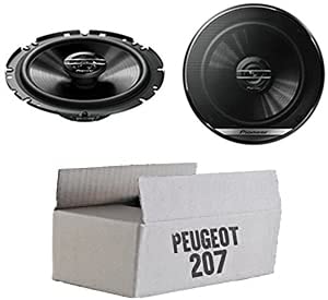 Lautsprecher Boxen Pioneer TS-G1720F - 16,5cm 2-Wege Koax Koaxiallautsprecher Auto Einbausatz - Einbauset passend für Peugeot 207 - justSOUND von JUST SOUND best choice for caraudio