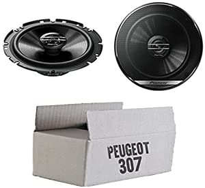Lautsprecher Boxen Pioneer TS-G1720F - 16,5cm 2-Wege Koax Koaxiallautsprecher Auto Einbausatz - Einbauset passend für Peugeot 307 - justSOUND von JUST SOUND best choice for caraudio