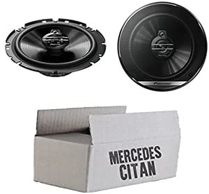 Lautsprecher Boxen Pioneer TS-G1730F - 16,5cm 3-Wege Koax Paar PKW 300WATT Koaxiallautsprecher Auto Einbausatz - Einbauset passend für Mercedes Citan Front - justSOUND von JUST SOUND best choice for caraudio