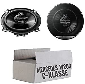 Mercedes C-Klasse W203 Heck - Lautsprecher Boxen Pioneer TS-G1330F - 13cm 3-Wege 130mm Triaxe 250W Auto Einbausatz - Einbauset von JUST SOUND best choice for caraudio