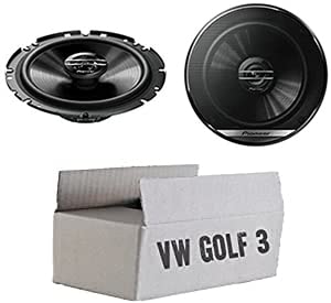 VW Golf 3 - Lautsprecher Boxen Pioneer TS-G1720F - 16,5cm 2-Wege Koax Koaxiallautsprecher Auto Einbausatz - Einbauset von JUST SOUND best choice for caraudio