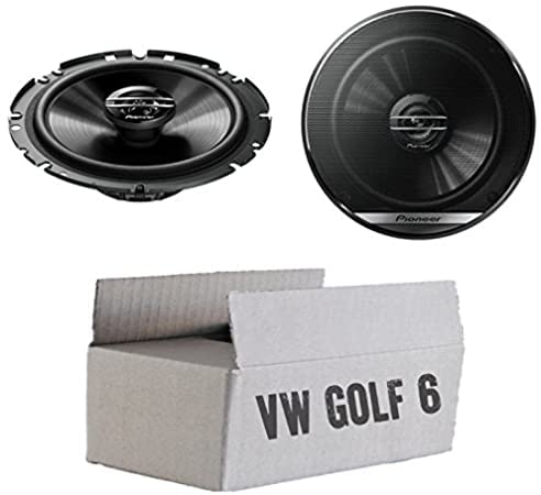 VW Golf 6 - Lautsprecher Boxen Pioneer TS-G1720F - 16,5cm 2-Wege Koax Koaxiallautsprecher Auto Einbausatz - Einbauset von JUST SOUND best choice for caraudio