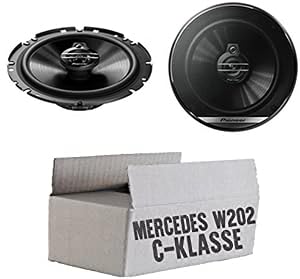 W202 Ablage - Lautsprecher Boxen Pioneer TS-G1730F - 16,5cm 3-Wege Koax Paar PKW 300WATT Auto Einbausatz - Einbauset passend für Mercedes C-Klasse JUST Sound von JUST SOUND best choice for caraudio