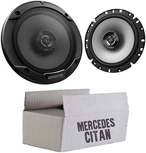 Lautsprecher Einbauset mit Kenwood KFC-S1766-16,5cm 2-Wege Koax Boxen inkl. Einbauzubehör - passend für Mercedes Citan Front von JUST SOUND