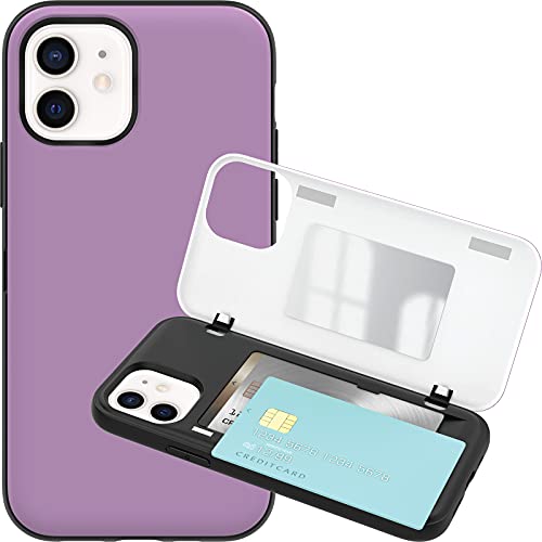 JUST4YOU Premium Schutzhülle für Apple iPhone 11, automatisches Schließen, mit Standfunktion, 2 Kreditkartenfächern und Spiegel, Violett von JUST4YOU