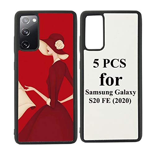 5 Stück Kompatibel mit Samsung Galaxy S20 FE 5G Hülle (2020) Sublimationsrohlinge Handyhülle 2-in-1 2D Soft Rubber TPU Blank DIY Customize Phone Case Cover Heat Press Glitter Finish von JUSTRY