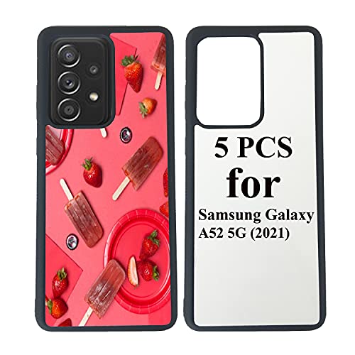 JUSTRY Sublimationsdruck-Blanko-Handyhüllen, kompatibel mit Samsung Galaxy A52 5G (2021), einfach zu sublimieren, 2-in-1, 2D-Weichgummi, TPU, Wärmeübertragung, Glitzer-Finish, 5 Stück von JUSTRY