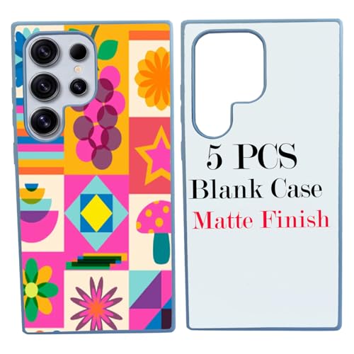 JUSTRY Sublimationsdruck-Handyhüllen für Samsung Galaxy S24 Ultra, einfach zu sublimieren, 2D-Hülle, weiches Gummi, bedruckbar, Sub-Wärmeübertragung, 5 Stück von JUSTRY