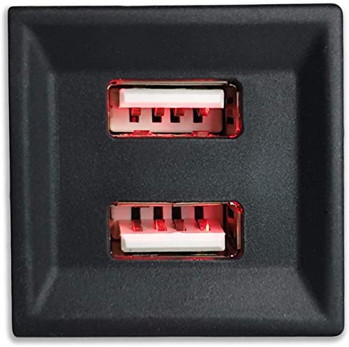 T5 Dual USB Phone Charger Ports 2 x 2,1 Amp USB Ports ASR Style Red Fit für T5 Trans-porter 2003-2009/2010 von JUTTAUTO