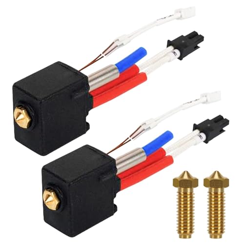 JUUPINE Hotend for Anycubic Kobra 2 / Kobra 2 Neo/Kobra 2 Max/Kobra 2 Plus/Kobra 2 Pro Hot End Kit Print Head Heater Block Temperature Heating 3D Printer Accessories (2pcs hotend +2pcs 0.4mm nozzle) von JUUPINE