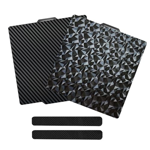 JUUPINE for bambulab druckplatte PEO-PET textured PEI plat (with anti-scalding mat) for Bambu lab P1s, X1C, X1E, P1P, X1, A1, 257x257mm carbon platte for bambulab filament von JUUPINE