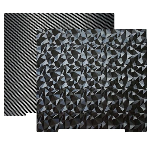 JUUPINE Upgrade 3D-Druckerplattform-Bauplatte, doppelseitiges Diamant-PEO + flexibles Blatt mit Kohlenstoffgewebe PET-Zuführstahl 241 x 253,8 mm für Prusa i3 MK3 MK2.5S MK3S MK3S+ MK4 Prusa 3D-Drucker von JUUPINE