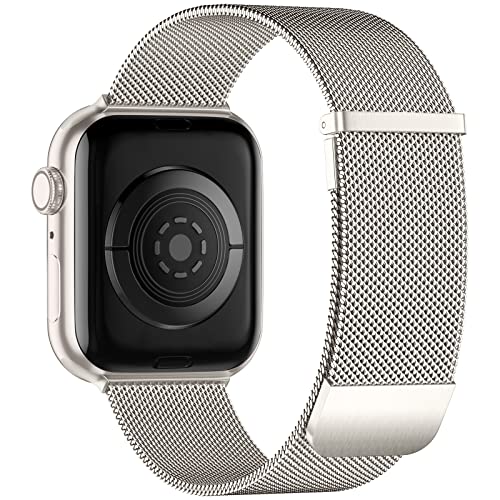 JUVEL Armband Kompatibel mit Apple Watch Armband 49mm/45mm/44mm/42mm Frauen/Männer, Mesh Metall Magnet Verschluss Ersatzarmband für Apple Watch SE/Ultra/Ultra 2/iWatch Series 9 8 7 6 5 4 3, Polarstern von JUVEL