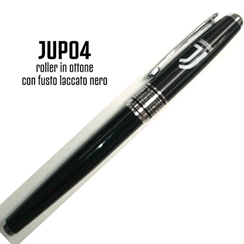 Roller-Stift aus Messing, schwarz, Geschenkbox Juventus, offizielles Produkt von JUVENTUS