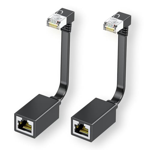 Cat7-Ethernet-Verlängerungskabel, rechtwinklig, flach, 1,5 m, rechtwinklig, 90 Grad LAN, verlängertes LAN-Kabel, Netzwerk-Patchkabel, Stecker auf Buchse, Stecker für Router, Modem, Smart-TV, PC, Cat7-Ethernet-Verlängerungskabel, rechtwinklig, flach, 1,5 m, rechtwinklig, 90 Grad LAN, verlängertes LAN-Kabel, Netzwerk-Patchkabel, Stecker auf Buchse, Stecker für Router, Modem, Smart-TV, PC, von JUXINICE