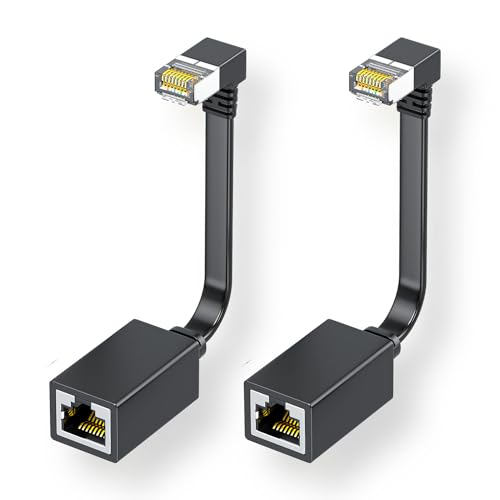 JUXINICE Cat7-Ethernet-Verlängerungskabel, 1,5 m, rechtwinklig, 90 Grad, LAN, verlängertes Kabel, Netzwerk-Patchkabel, Stecker auf Buchse, Stecker für Router, Modem, Smart-TV JUXINICE Cat7-Ethernet-Verlängerungskabel, 1,5 m, rechtwinklig, 90 Grad, LAN, verlängertes Kabel, Netzwerk-Patchkabel, Stecker auf Buchse, Stecker für Router, Modem, Smart-TV von JUXINICE