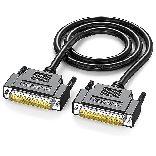 JUXINICE D-Sub 50-poliges Kabel, geschirmt, DB50-Stecker auf Stecker, 1,5 m, 50-poliges Verlängerungskabel, 1,5 m, Schwarz von JUXINICE