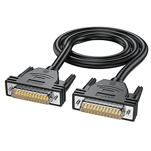 Kupfer DB25 Kabel Stecker auf Stecker Kabel RS232 Serial Port Datenkabel schwarz 6,6 Fuß (2 m, Stecker auf Stecker) von JUXINICE