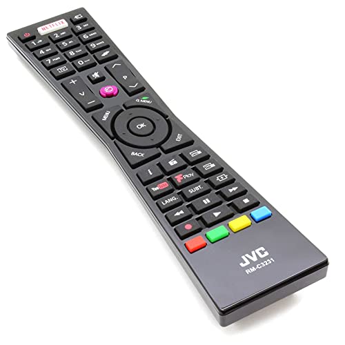 Echte Fernbedienung für JVC 23342620 RM-C3231 RMC3231 LED-TV mit Netflix YouTube Tasten - mit Zwei 121AV AAA Batterien enthalten von 121AV