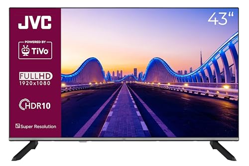 JVC Fernseher 43 Zoll Smart TV Powered by TiVo Full HD Fernseher, HDR TV mit Triple-Tuner, LED TV LT-43VF7555 von JVC