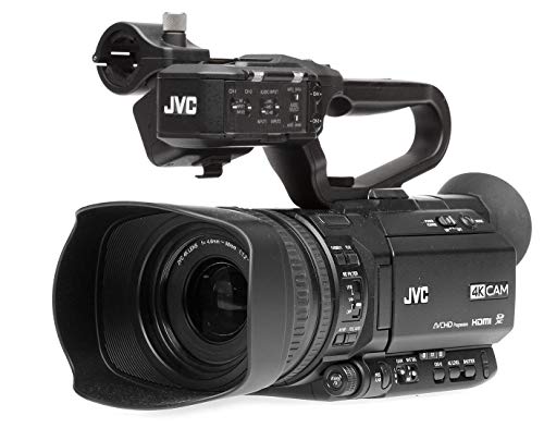JVC GY-HM250E 4K UHD, 4:2:2 Full HD, IP-Camcorder, 1/2,3" CMOS Sensor, 12.4 MP, Livestreaming, IP-Remote, FTP Filetransfer, grafische Überblendungen, 12-fach opt. Zoom, für SDHC/SDXC-Karten, XLR Audio von JVC