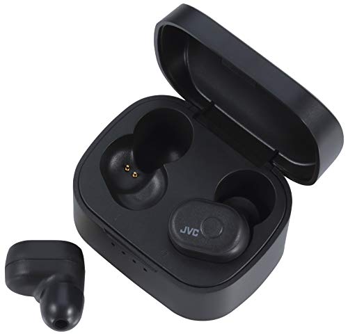 JVC HA-A10T-BU Truly Wireless In-Ear Bluetooth Kopfhörer mit Memory Foam Ohrstücken, Farbe Charcoal-Black (Wasserfest IPX5, 4 + 10 Std. Akkulaufzeit) von JVC
