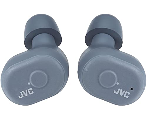 JVC HA-A10T-HU Truly Wireless In-Ear Bluetooth Kopfhörer mit Memory Foam Ohrstücken, Farbe Misty-Gray (Wasserfest IPX5, 4 + 10 Std. Akkulaufzeit) von JVC
